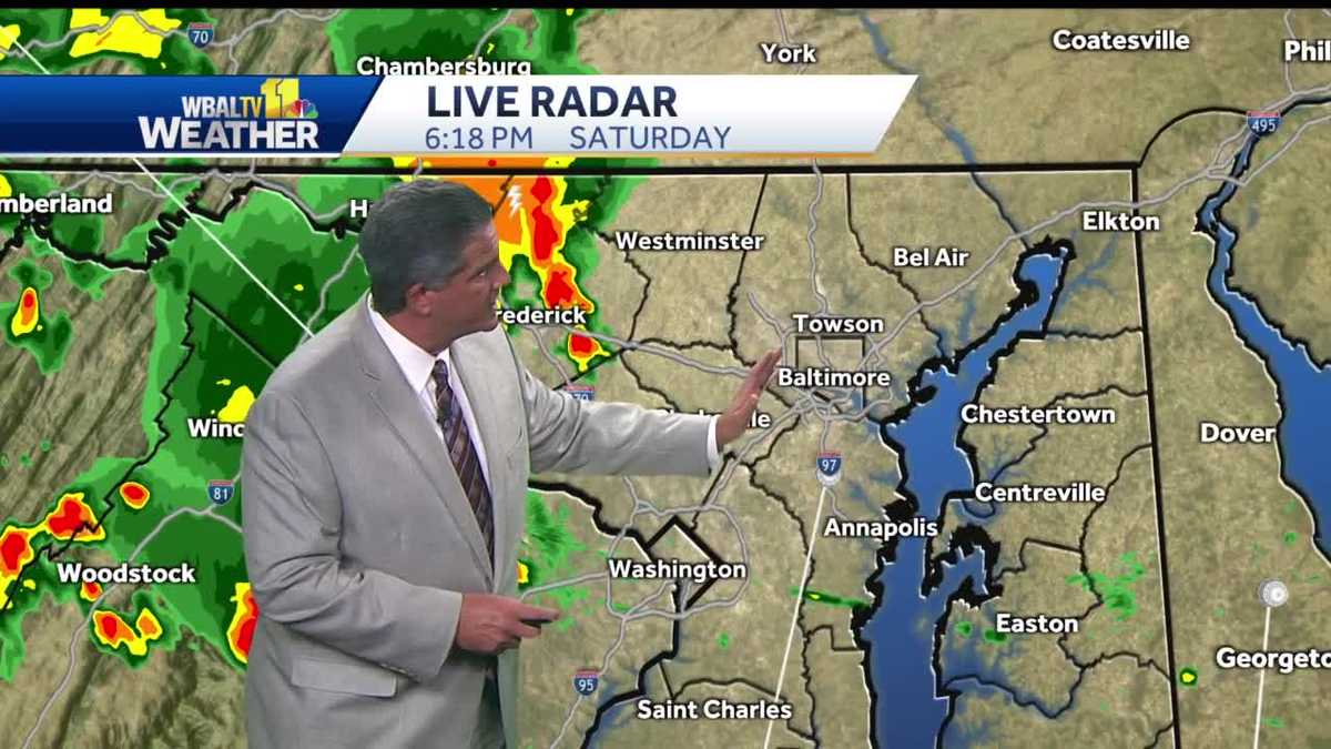 Partly cloudy Saturday night, small chance of storms