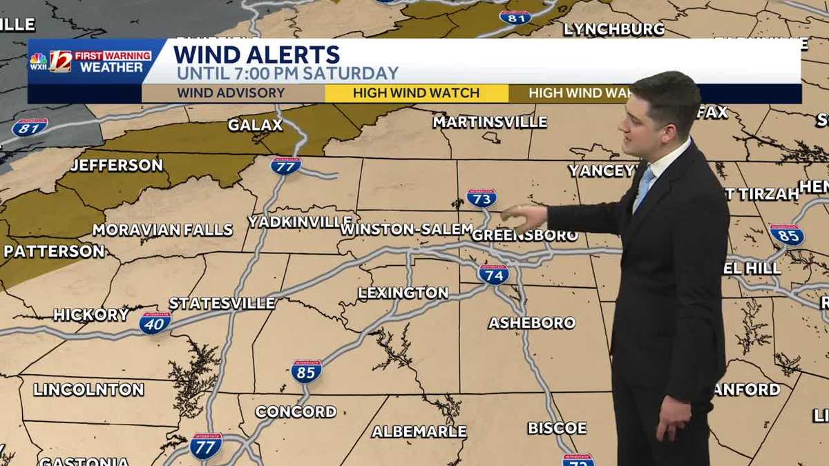 Wind Advisory for the Triad, cold weekend ahead