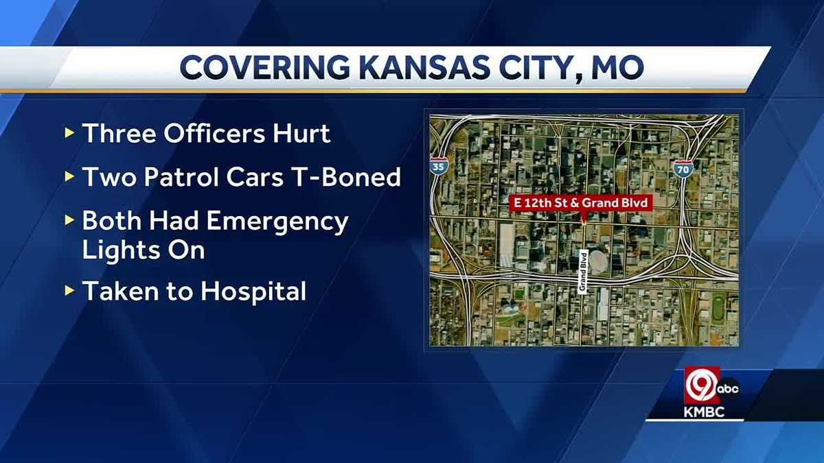3 Kansas City police officers injured in overnight crash