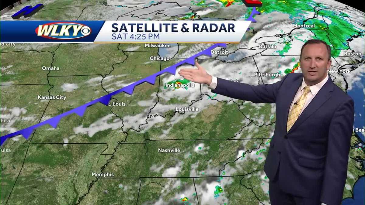 Cold front brings a few storms tonight, then dropping humidity