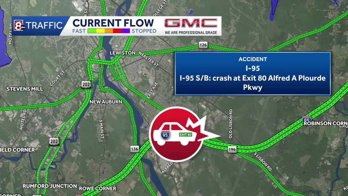 I-95 reopened after crash in Lewiston blocked fast lane