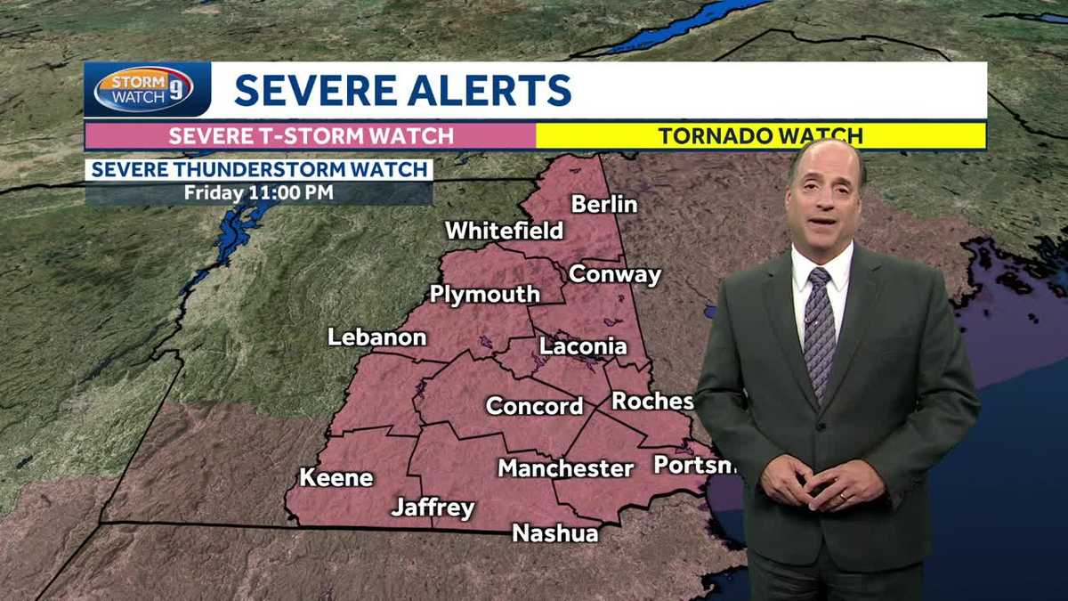 New Hampshire forecast video Severe storms Friday