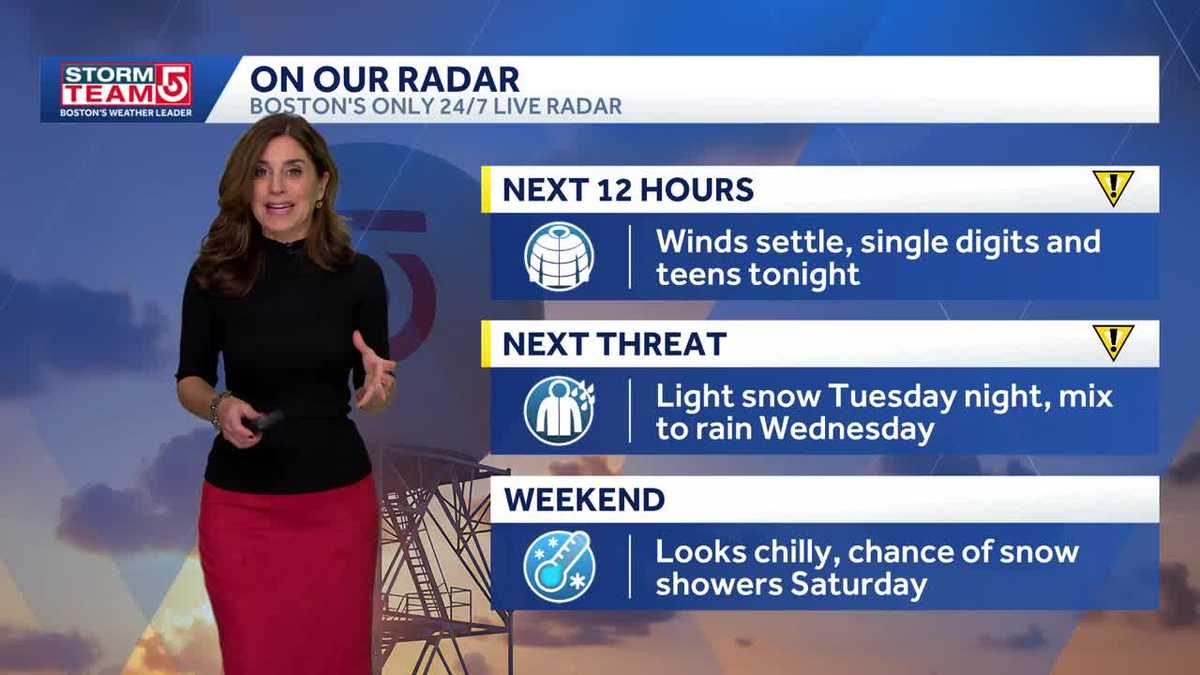 Video: Cold overnight, chance for light snow Tuesday