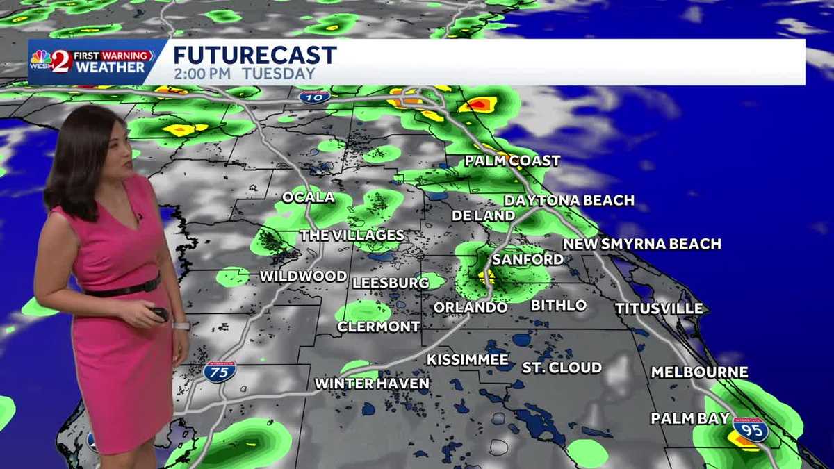 Stormier weather ahead with mid-90s heat Tuesday