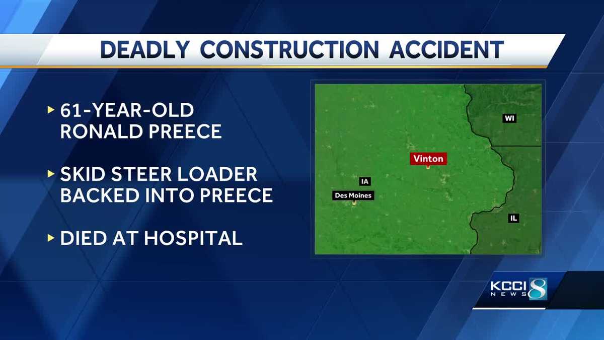 Vinton Police Construction worker killed after being pinned by equipment