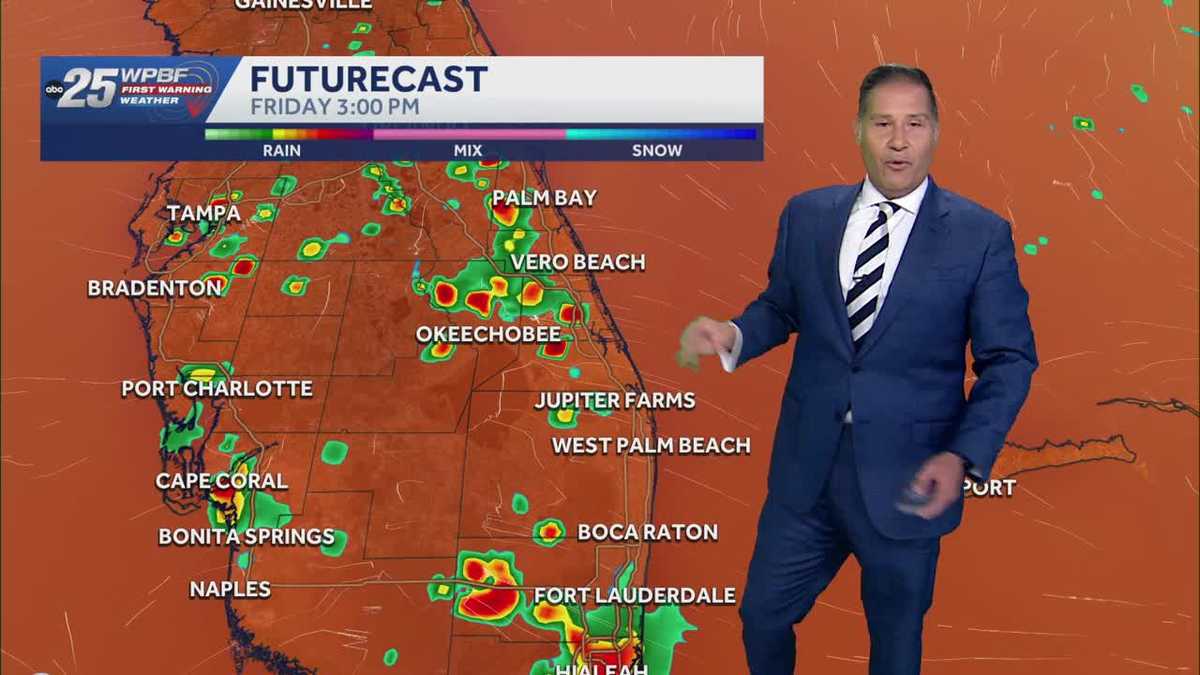 Hot and humid with inland storms on Thursday