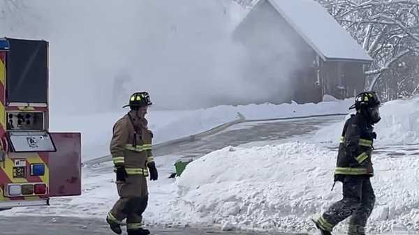 crews working to put out fire in windsor heights