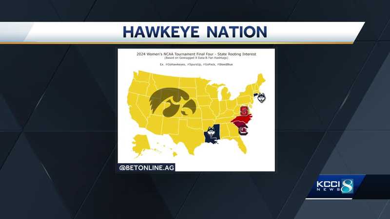 Most states pulling for Iowa in Final Four