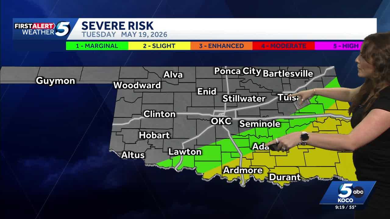 Oklahoma to see storms with strong wind risk on Tuesday - KOCO