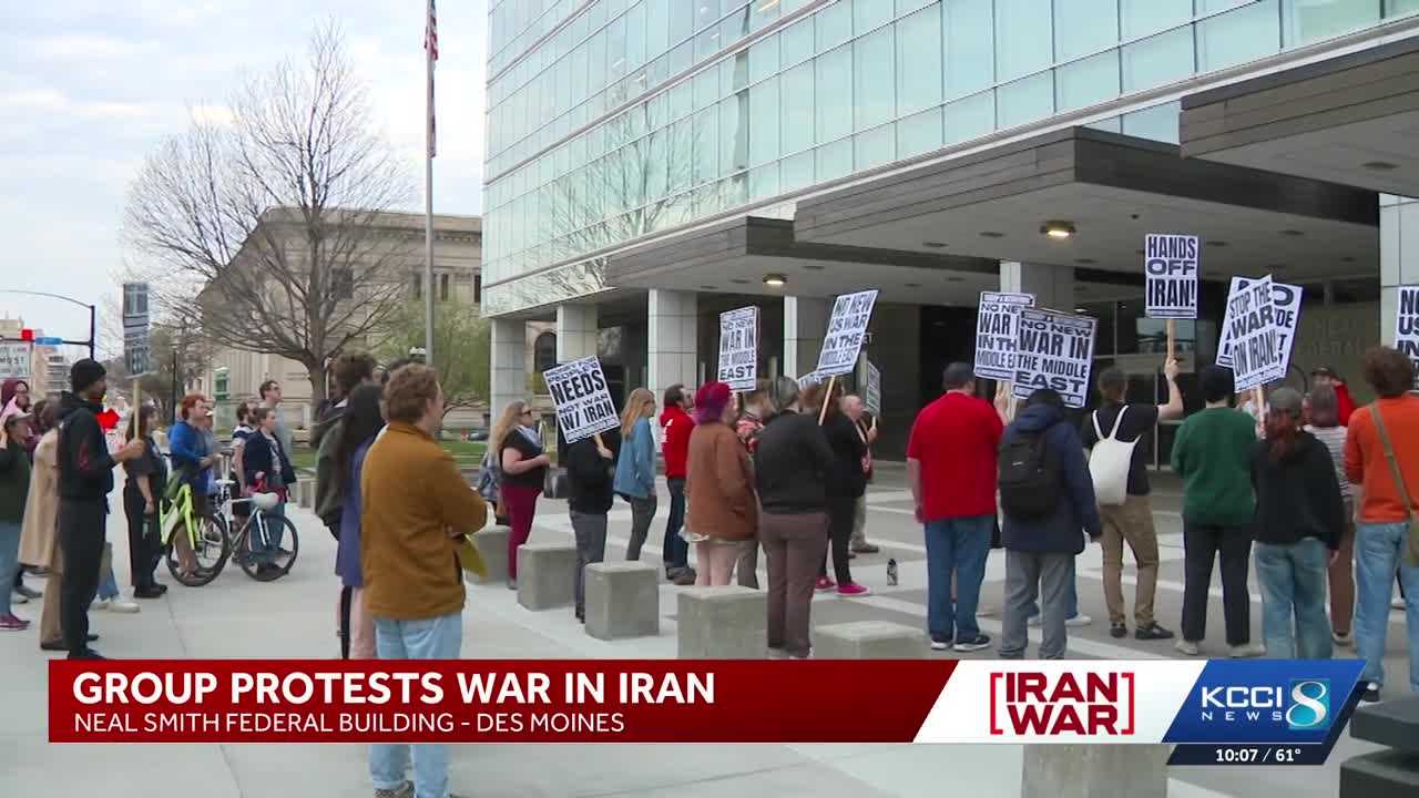 Protest in Des Moines calls for an end to the Iran War