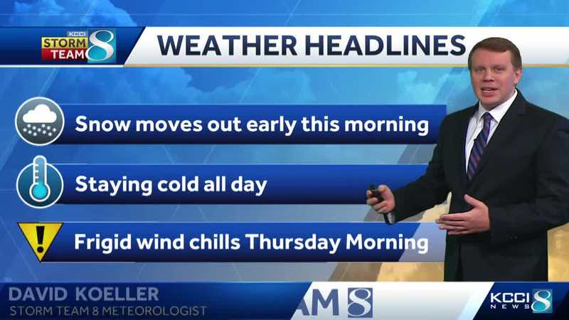 Iowa weather: Wintry start to the week with more cold temps