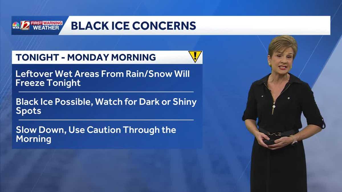 Be alert for black ice Monday morning, chilly afternoon