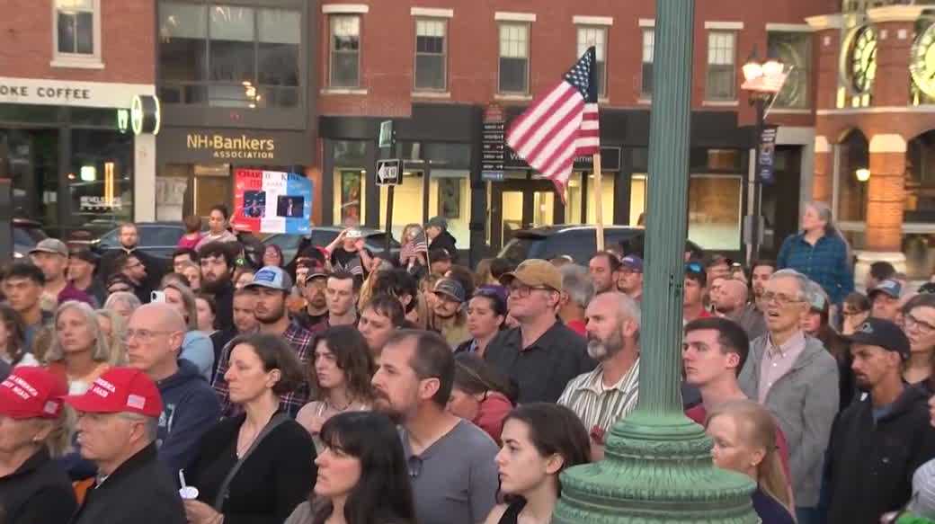Vigil for Charlie Kirk held at the New Hampshire State House Friday night