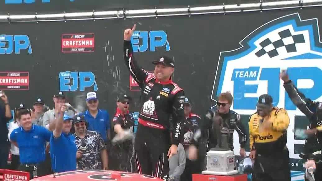 Layne Riggs finishes dominant NASCAR Truck Series regular season with win in NH