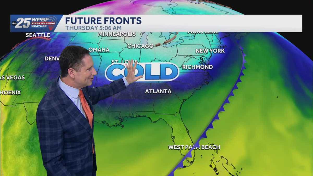 Strong cold front approaching Florida on Thanksgiving: Possible wind chills in the 40s