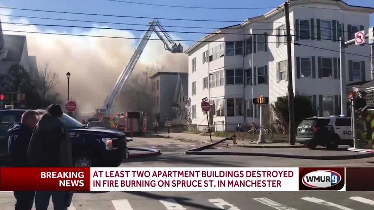 Fire damages apartment buildings, cars in Manchester