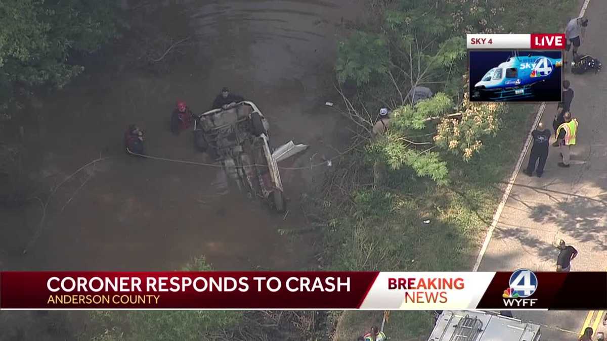 Woman dies after car overturns in creek in Anderson County, coroner says