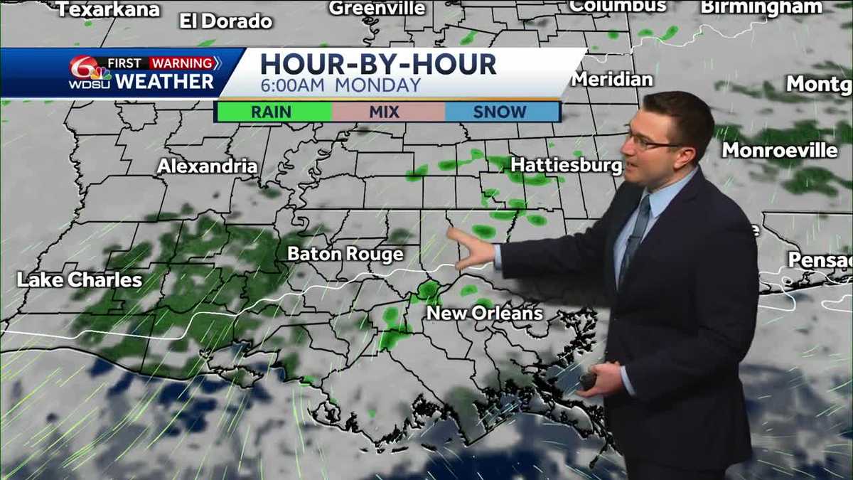 Showers ending. Fog possible Monday morning. More rain chances this week