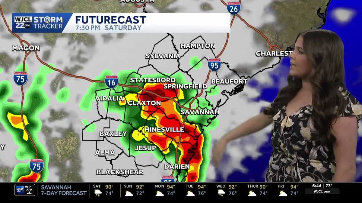 Weekend rain chance brings heavy downpours and gusty winds