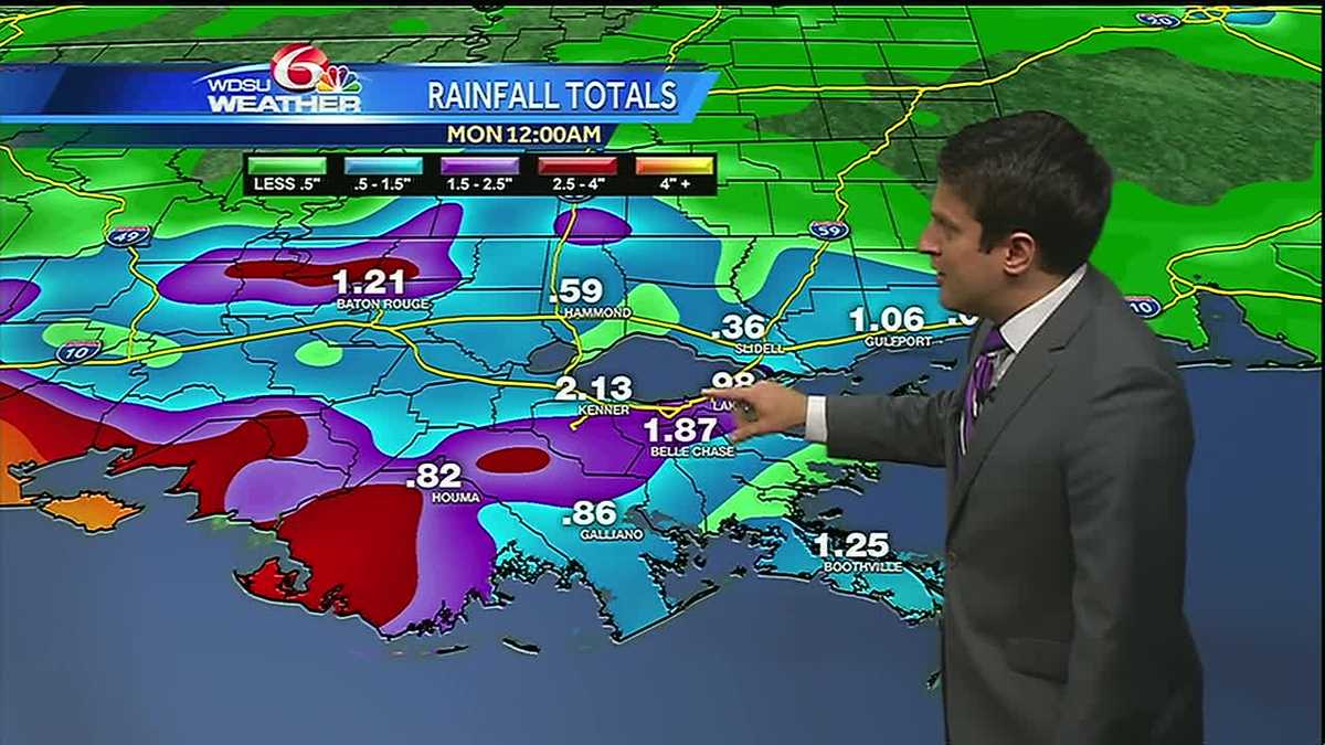 Saturday evening: Heavy rain potential carries into Sunday