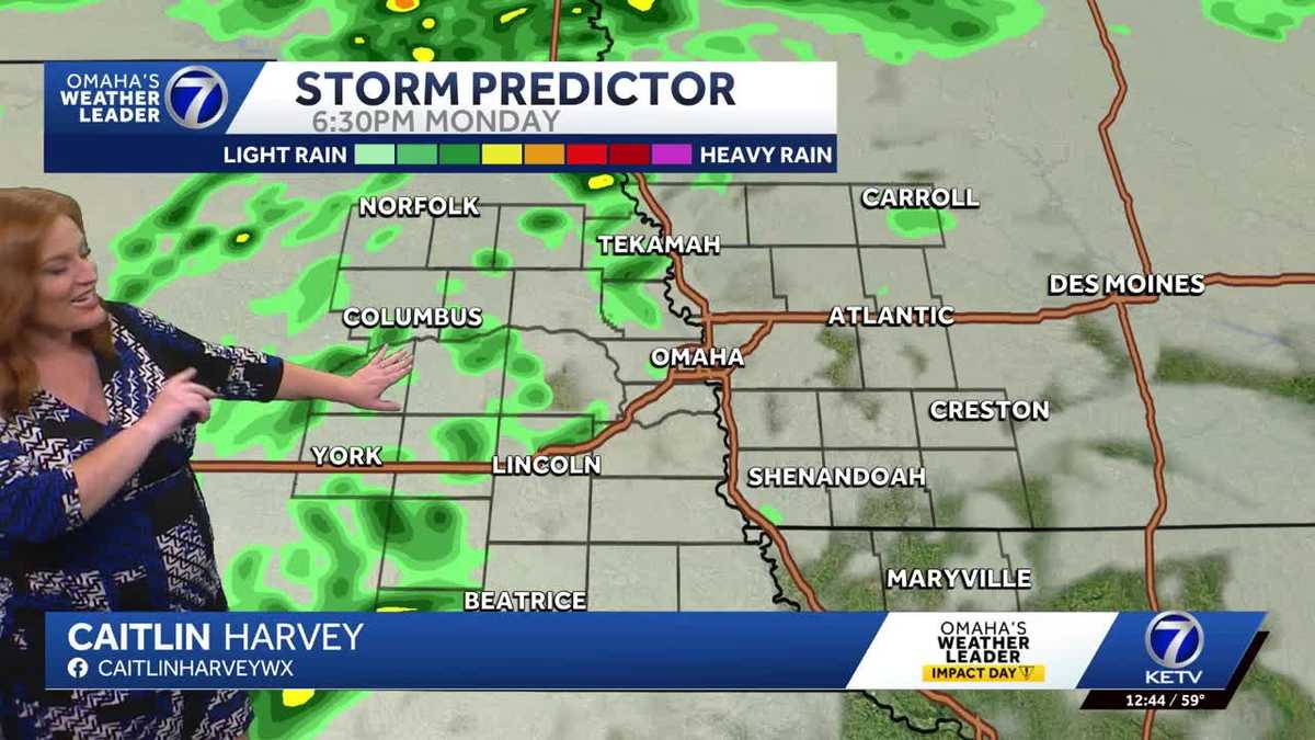 Mostly cloudy Monday afternoon, few showers possible for Omaha area