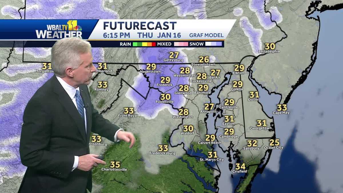 Snow showers Thursday evening before warm up