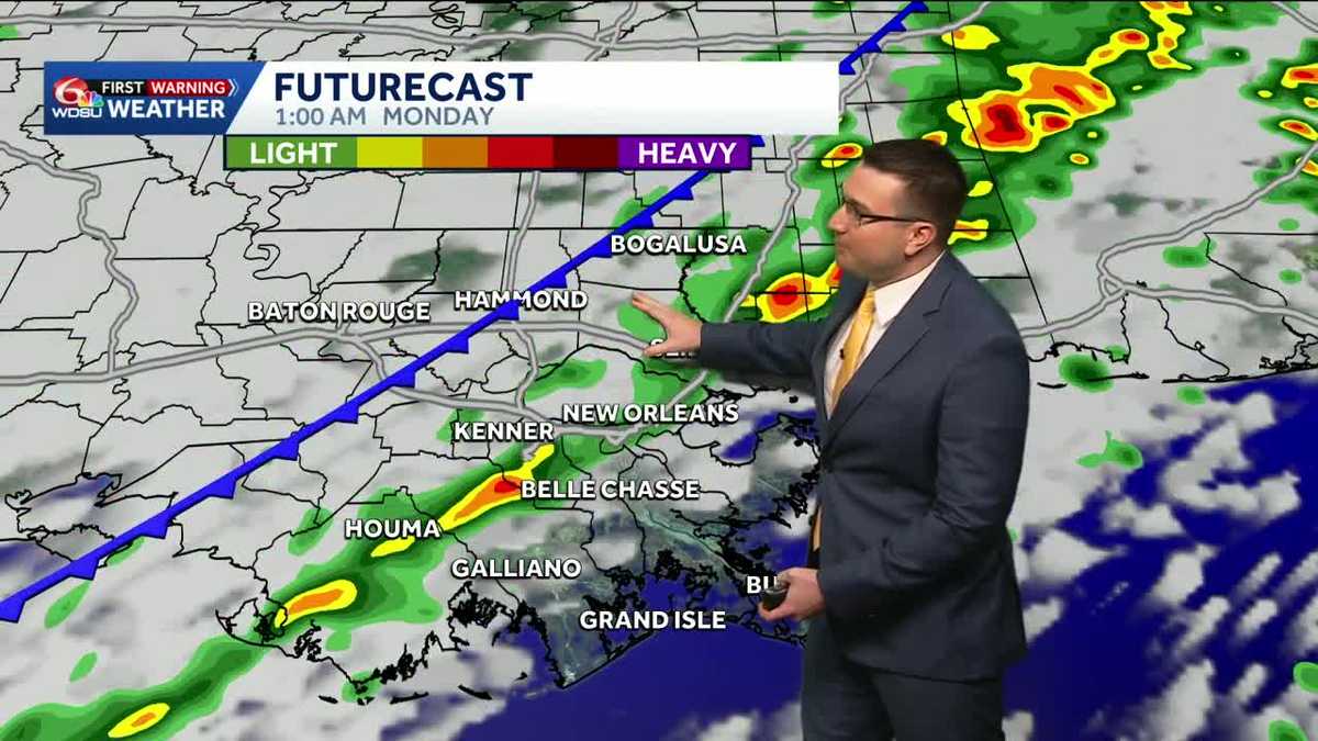 Strong line of storms moving in Sunday night, then turning colder