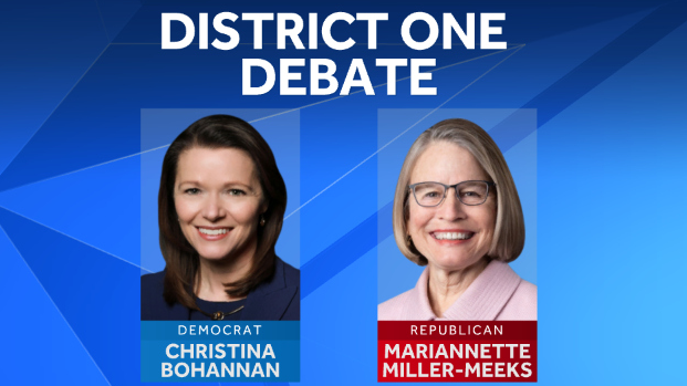 Mariannette Miller-Meeks and Christina Bohannan debate for Iowa's 1st Congressional District