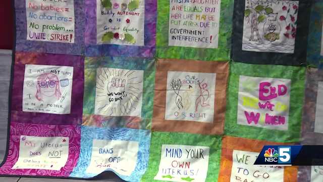 Abortion-rights supporters display abortion advocacy quilt in Rutland - Vimarsana News