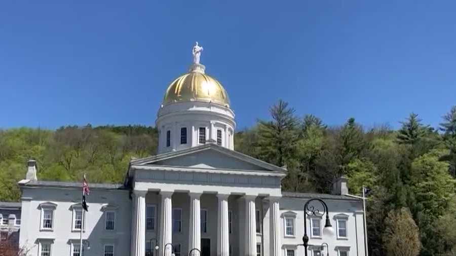 Vermont Gov. Phil Scott applauds Amanda Janoo for running for governor