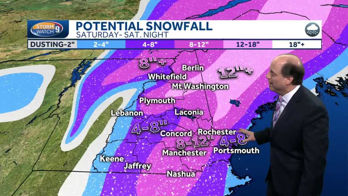 Update: Snowfall projections for Saturday