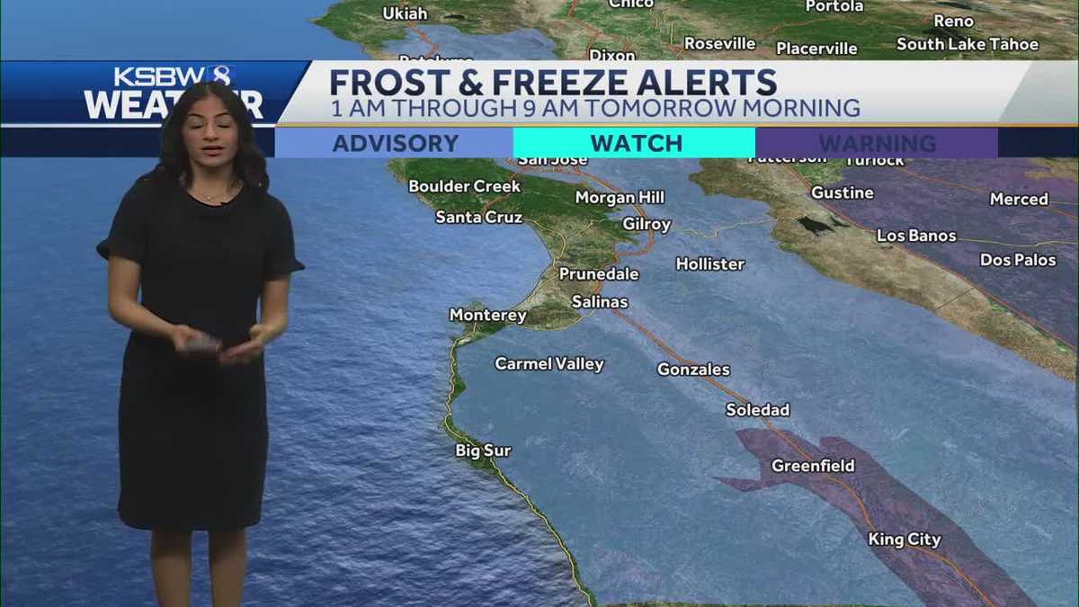 Frost advisories and freeze warnings issued for Central Coast