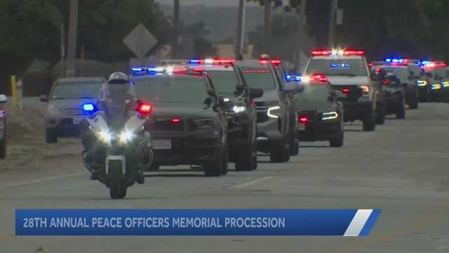 Monterey County law enforcement holds officer memorial procession