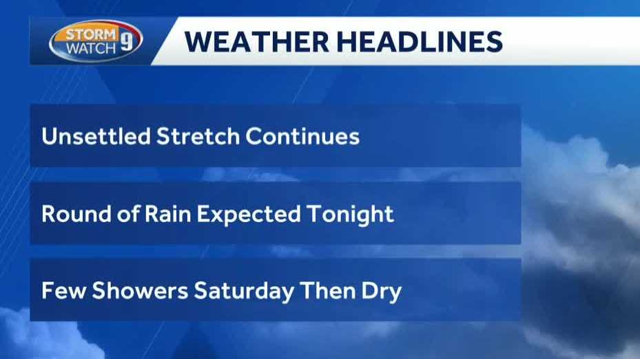 Video: Wet weather continues; rain expected overnight