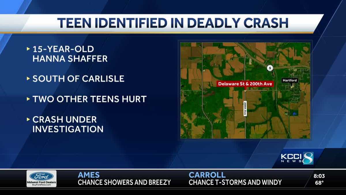 Deadly Warren County crash: Police identify Carlisle, Iowa, girl killed