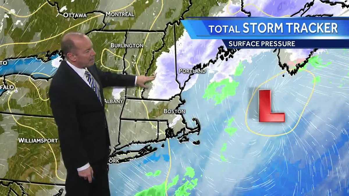 Snow tapers off with partial clearing overnight