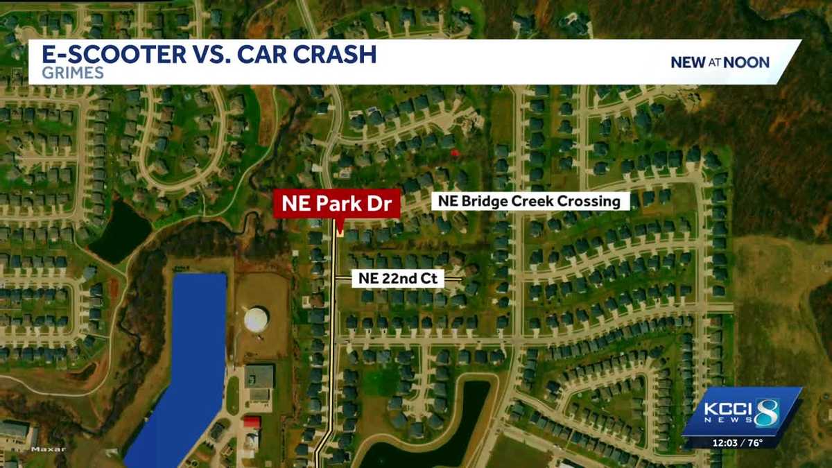 Grimes, Iowa e-scooter crash leaves teen hospitalized - KCCI