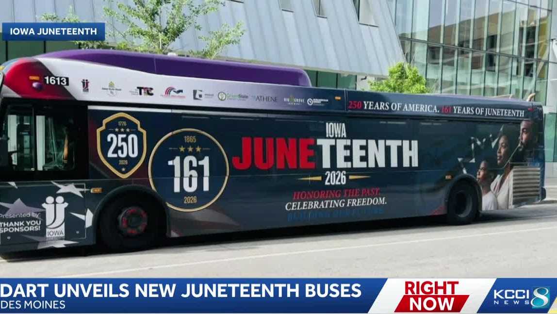 Bus honoring Juneteenth holiday, history in use this summer in Des Moines