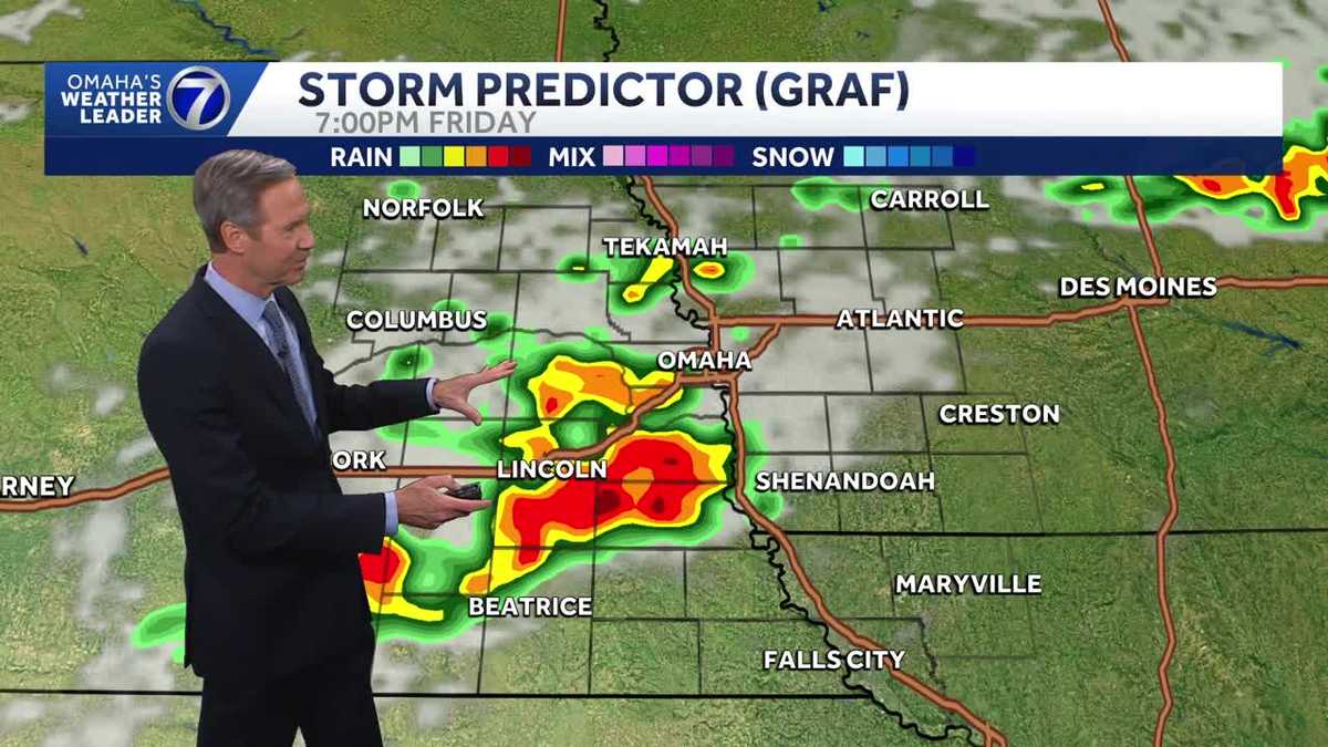 Severe weather threat trending south of the Omaha area tonight - KETV