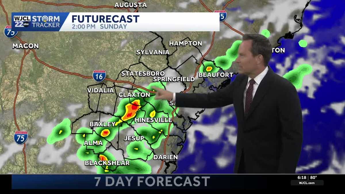Tracking rain chances in the days ahead & the Labor Day forecast for Southeast Georgia, Lowcountry