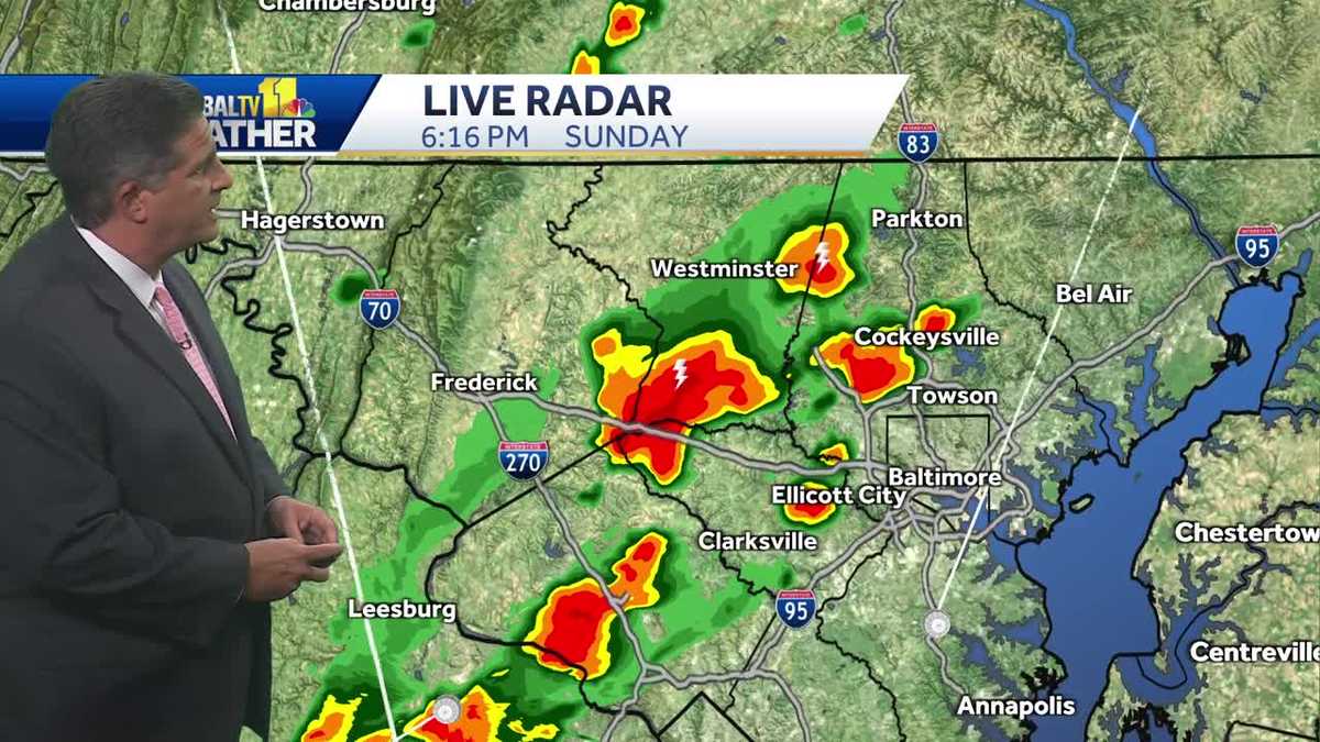 Chance of showers and thunderstorms Sunday night