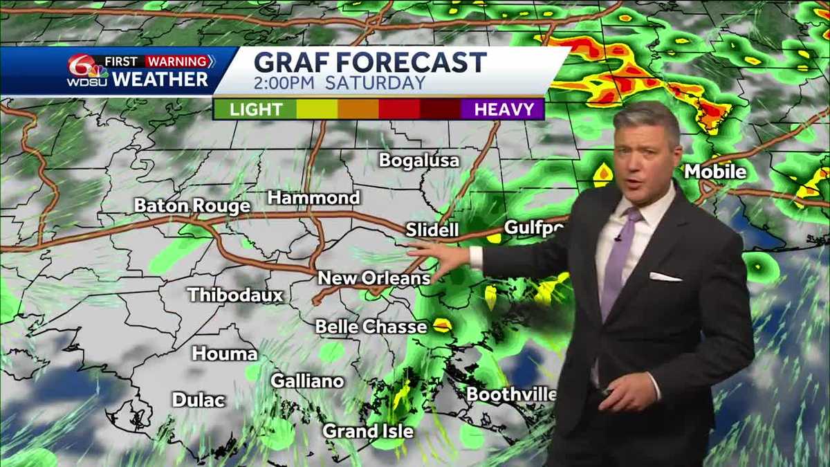 New Orleans weather forecast high temps rain chances hurricane