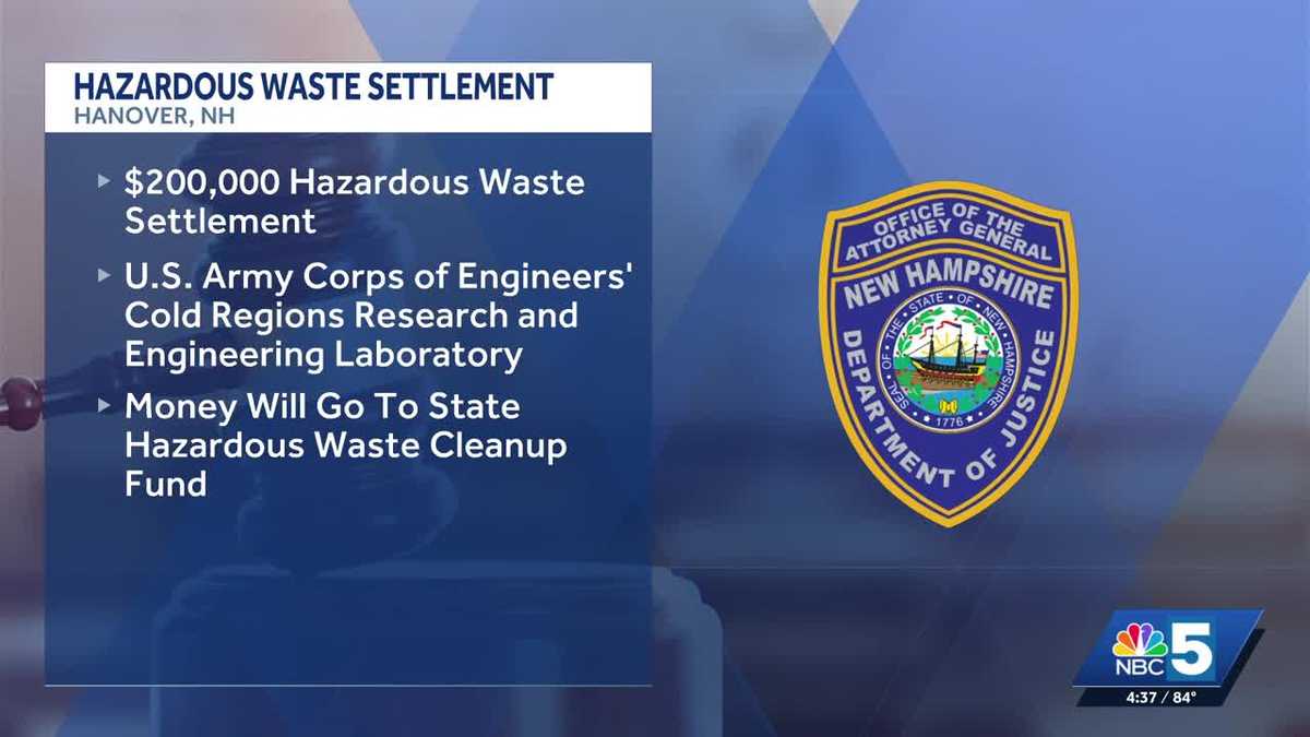 New Hampshire settles hazardous waste violations with U.S. Army Corps of Engineers