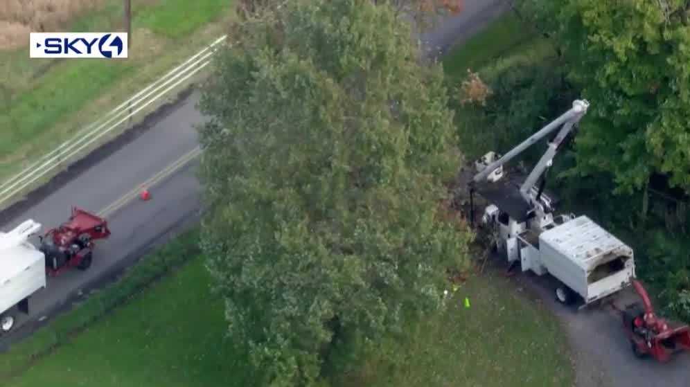 Clinton Township tree crew cuts power line, medical helicopter called ...