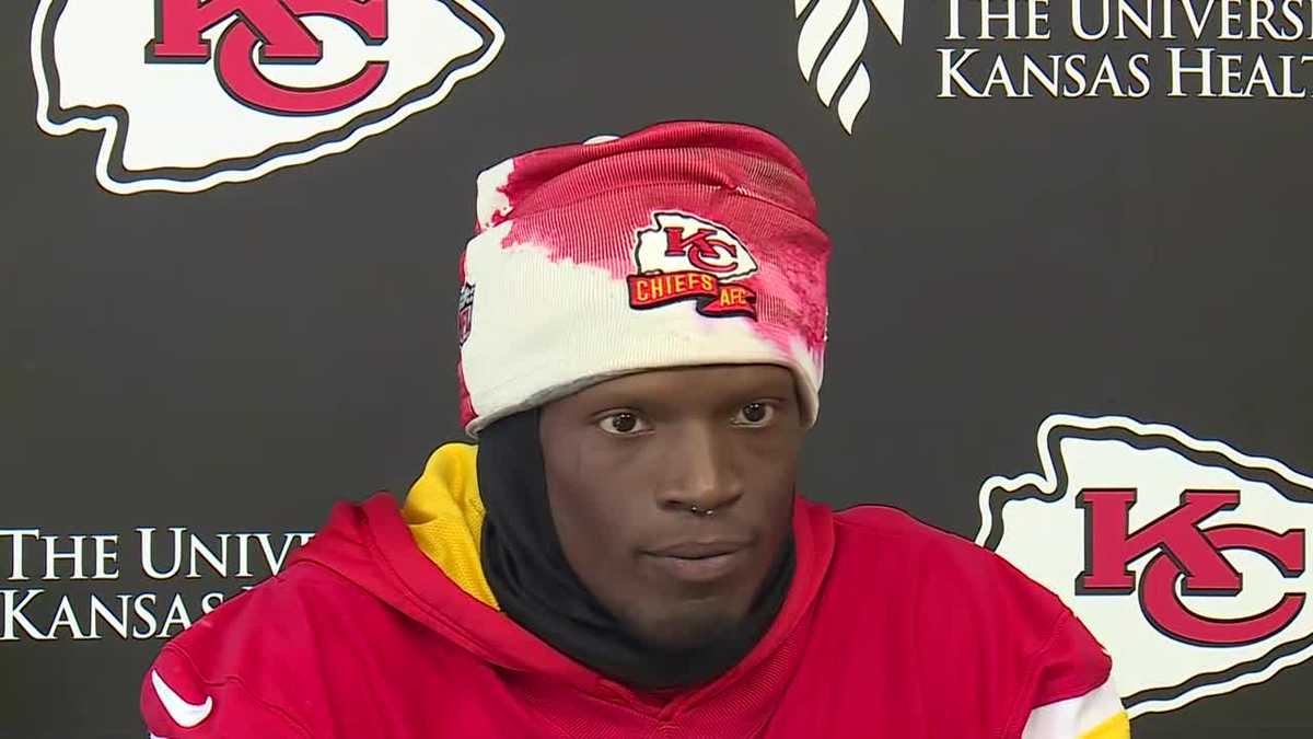 Chiefs players and trade acquisition Kadarius Toney speak to the media