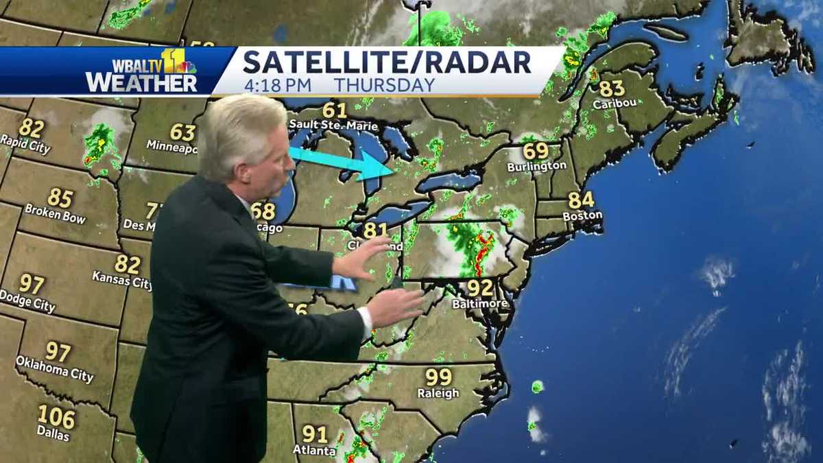 Heat trending down, scattered storms likely into weekend