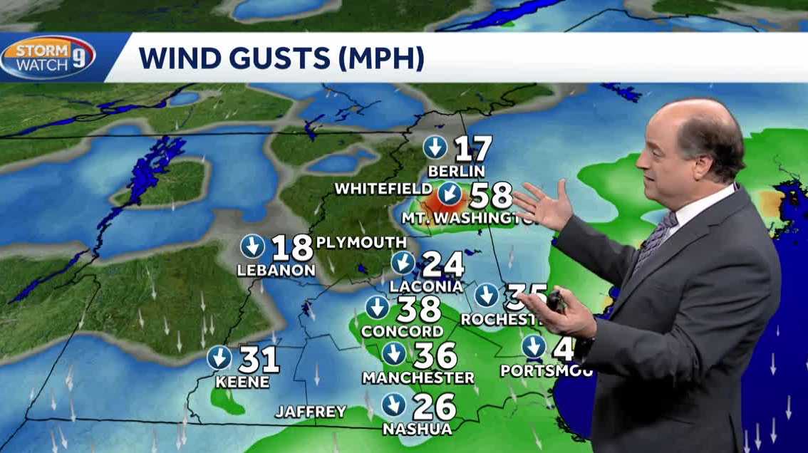 NH forecast video: Snow, strong winds, creating low visibility