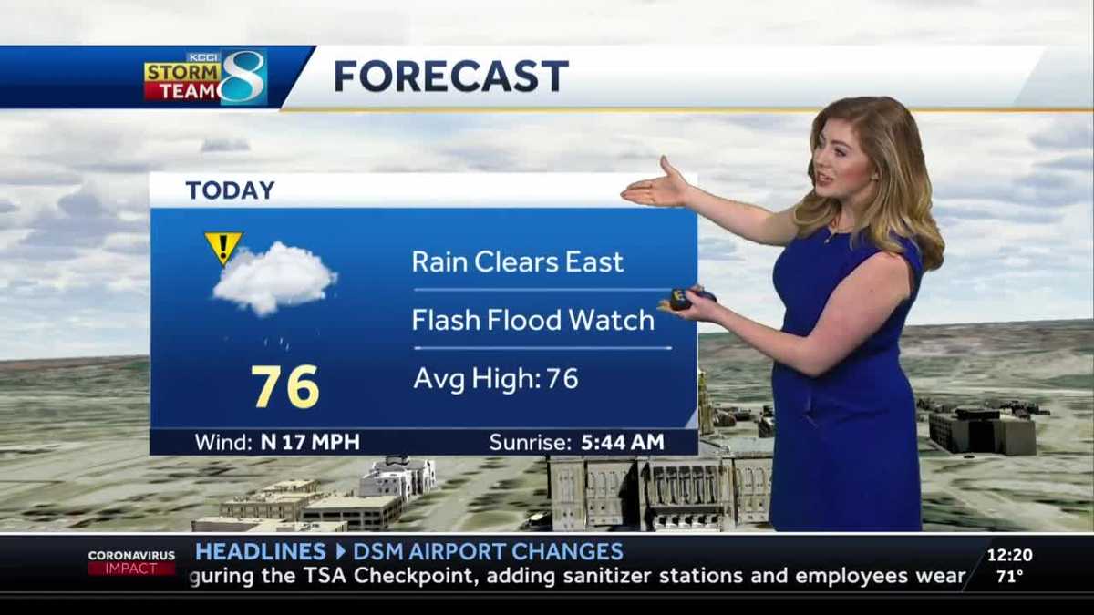 Rain clears Thursday afternoon, flash flood watches continue