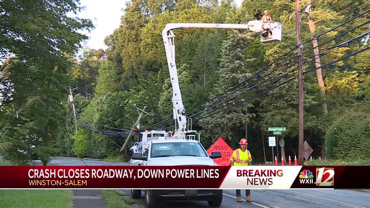 North Carolina road reopened after crash caused downed power lines