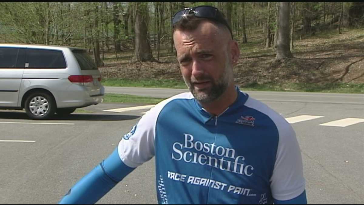 Cyclist riding for more than just a good time